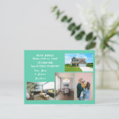 Minimalist 4 Photos We Moved Moving Announcement Postkarte (Stehend Vorderseite)