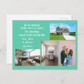 Minimalist 4 Photos We Moved Moving Announcement Postkarte (Vorne/Hinten)