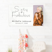 Minimalist 60 & Fabulous 60th Birthday Party Banner (Insitu)
