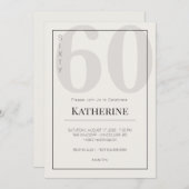 Minimalist 60th Milestone Birthday Celebration Einladung (Vorne/Hinten)