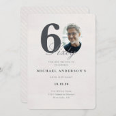 Minimalist 60th Year Birthday Invitation Einladung (Vorne/Hinten)