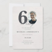 Minimalist 60th Year Birthday Invitation Einladung (Vorderseite)