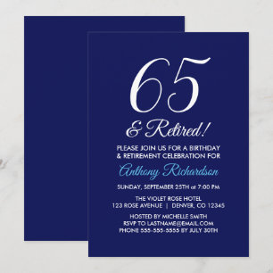 Minimalist 65 und Ruhestand Dunkelvioletter Ruhest Einladung