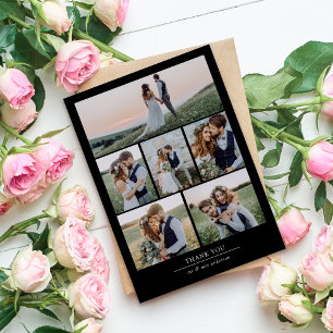 Minimalist 7 Foto Hochzeit  Dankeskarte