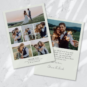 Minimalist 7 Foto Hochzeit Dankeskarte