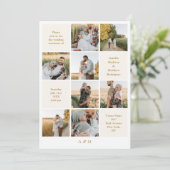 Minimalist 9 Photo Ivory White Wedding Invitation Einladung (Stehend Vorderseite)