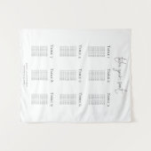 Minimalist 9 Table Wedding Seating Chart Wandteppich (Vorderseite (Horizontal))
