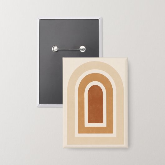 Minimalist Abstract Arch Print - Earth Tones Button (Vorderseite/Rückseite)