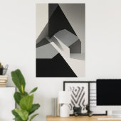 Minimalist Abstract Black White Gray Poster (Heimbüro)