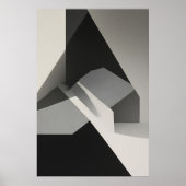 Minimalist Abstract Black White Gray Poster (Vorne)