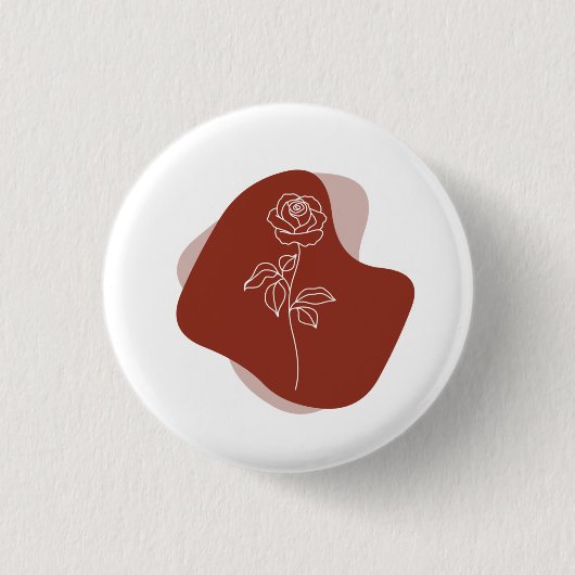 Minimalist  Abstract Boho Rose Button (Vorderseite)