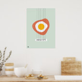 Minimalist Abstract Egg poster with Bass design (Küche)