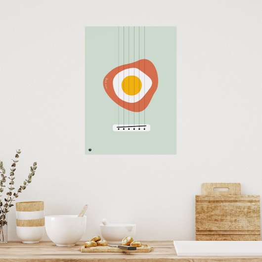 Minimalist Abstract Egg poster with Bass design (Küche)