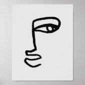 Minimalist Abstract Face Line Art Poster (Vorne)