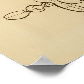 Minimalist Abstract Figurative Line Drawing Vinta Poster (Ecke)