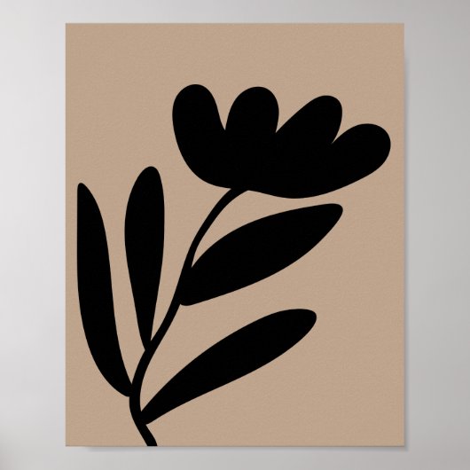 Minimalist Abstract Flower Matisse Style Poster (Vorne)