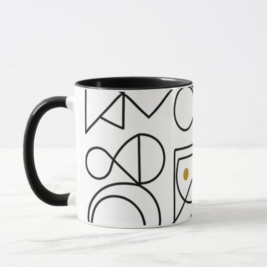 Minimalist Abstract Geometric Line Art Mug Tasse (Links)