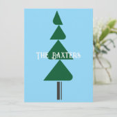 Minimalist Abstract Green Chic Christmas Tree Einladung (Stehend Vorderseite)
