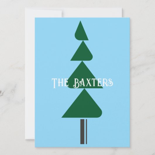 Minimalist Abstract Green Chic Christmas Tree Einladung (Vorderseite)