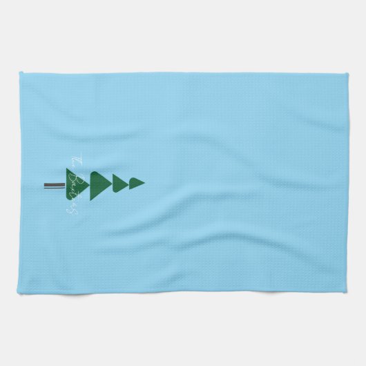 Minimalist Abstract Green Chic Christmas Tree Geschirrtuch (Horizontal)