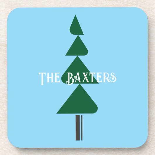 Minimalist Abstract Green Chic Christmas Tree Getränkeuntersetzer (Vorderseite)