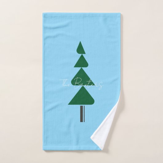 Minimalist Abstract Green Chic Christmas Tree Handtuch (Handtuch)