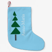 Minimalist Abstract Green Chic Christmas Tree Kleiner Weihnachtsstrumpf (Vorderseite)