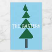 Minimalist Abstract Green Chic Christmas Tree Lebensmitteletikett (Einzelnes Label)