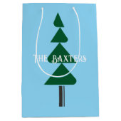 Minimalist Abstract Green Chic Christmas Tree Mittlere Geschenktüte (Vorderseite)