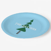 Minimalist Abstract Green Chic Christmas Tree Pappteller (Schrägansicht)