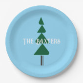 Minimalist Abstract Green Chic Christmas Tree Pappteller (Vorderseite)