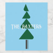 Minimalist Abstract Green Chic Christmas Tree Weinetikett (Einzelnes Label)