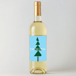 Minimalist Abstract Green Chic Christmas Tree Weinetikett