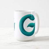 Minimalist Abstract Letter G Coffee Mug  Kaffeetasse (VorderseiteRechts)