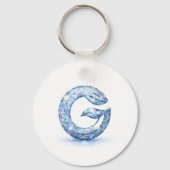 Minimalist Abstract Letter G – Modern Geometric De Schlüsselanhänger (Rückseite)