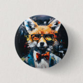 Minimalist Abstract Suited Fox Button (Vorderseite)