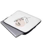 Minimalist Abstract Woman Face Line Art Drawing 2 Laptopschutzhülle (Vorne Knopf)