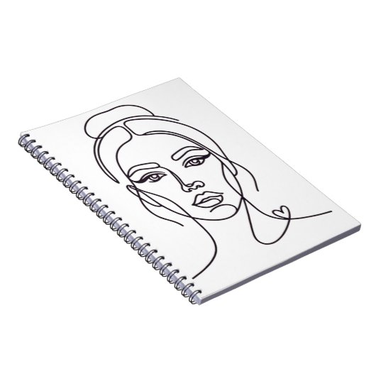 Minimalist Abstract Woman Face Line Art Notebook Notizblock (Rechte Seite)