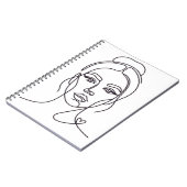 Minimalist Abstract Woman Face Line Art Notebook Notizblock (Linke Seite)