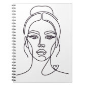 Minimalist Abstract Woman Face Line Art Notebook Notizblock (Vorderseite)