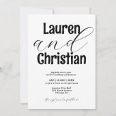 Minimalist Accented Names Wedding Einladung (Vorderseite)