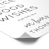 Minimalist Advice and Good Wishes Wedding Sign Poster (Ecke)