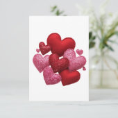 Minimalist Aesthetic Red Hearts Pattern Dankeskarte (Stehend Vorderseite)