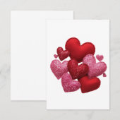 Minimalist Aesthetic Red Hearts Pattern Dankeskarte (Vorne/Hinten)