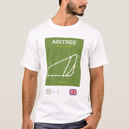 Minimalist Aintree Horse Racing Line Print Tee (Vorderseite)