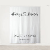 Minimalist Always & Forever Wedding Backdrop Wandteppich (Vorderseite)