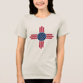 Minimalist American Zia Symbol – Clean Modern USA Tri-Blend Shirt (Vorderseite)