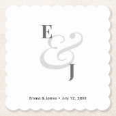 Minimalist Ampersand Wedding | Cocktail Untersetzer (Vorderseite)