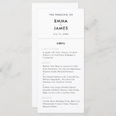 Minimalist Ampersand Wedding | Elegant Menükarte (Vorne/Hinten)