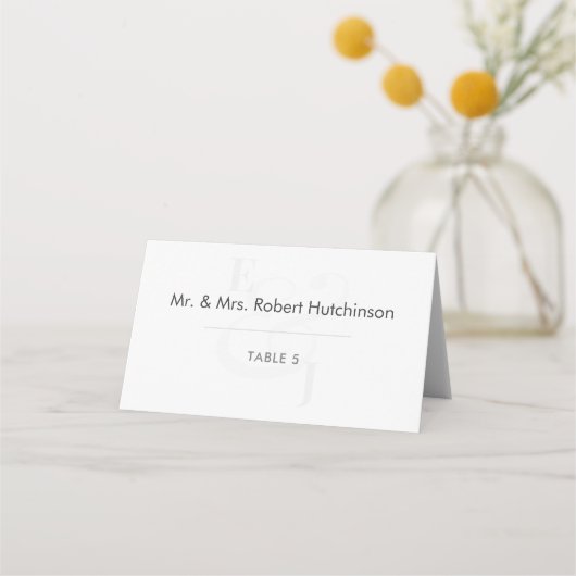 Minimalist Ampersand Wedding | Folded Seating Tent Platzkarte (Vorderseite)